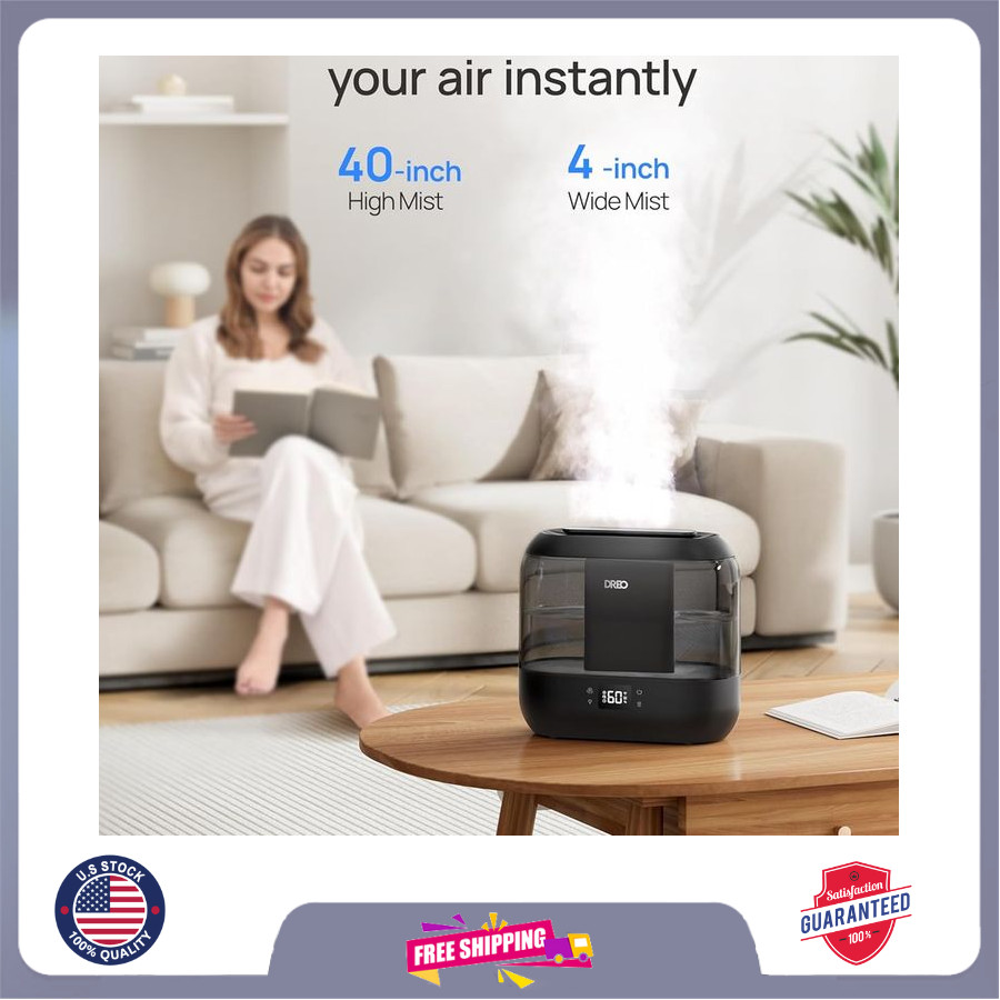 Smart Cool Mist Humidifier 4L Top Fill App Voice Control Black