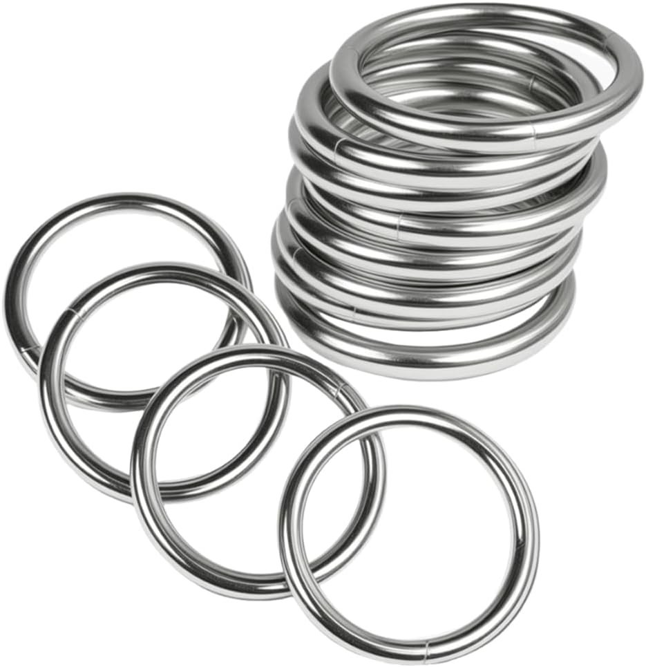 Smooth Surface 1.5 Inch Solid Metal O Rings - 12 Pack for Creative Crafts