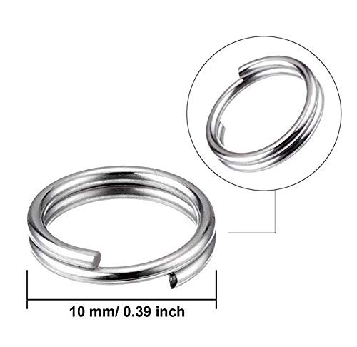 DNHCLL 200PCS 10mm Stainless Steel Split Rings Keychain Link Connector
