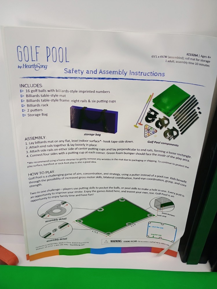 Hammacher Schlemmer World’s Largest Golf Putting Pool Table Used See Description