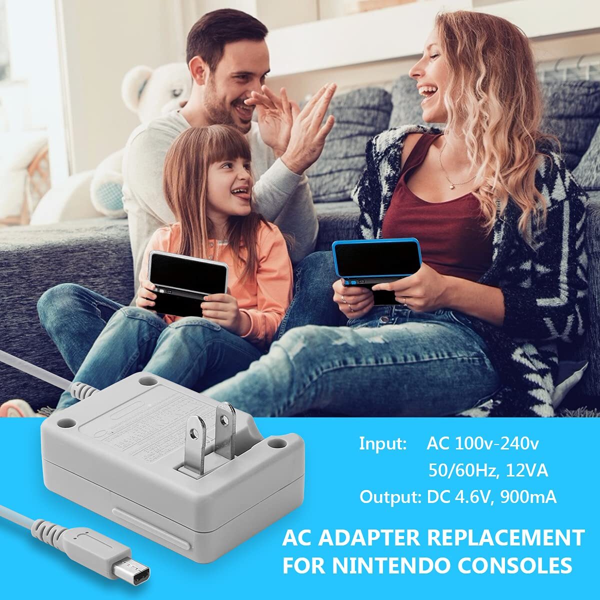AC Adapter Home Wall Charger Cable for Nintendo DSi/ 2DS/ 3DS/ DSi XL System