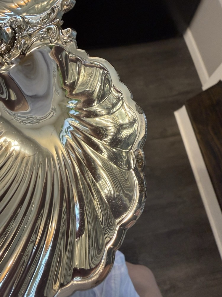 F.B. Rogers Silver Company Double Shell Bonbon Dish Silver Plated