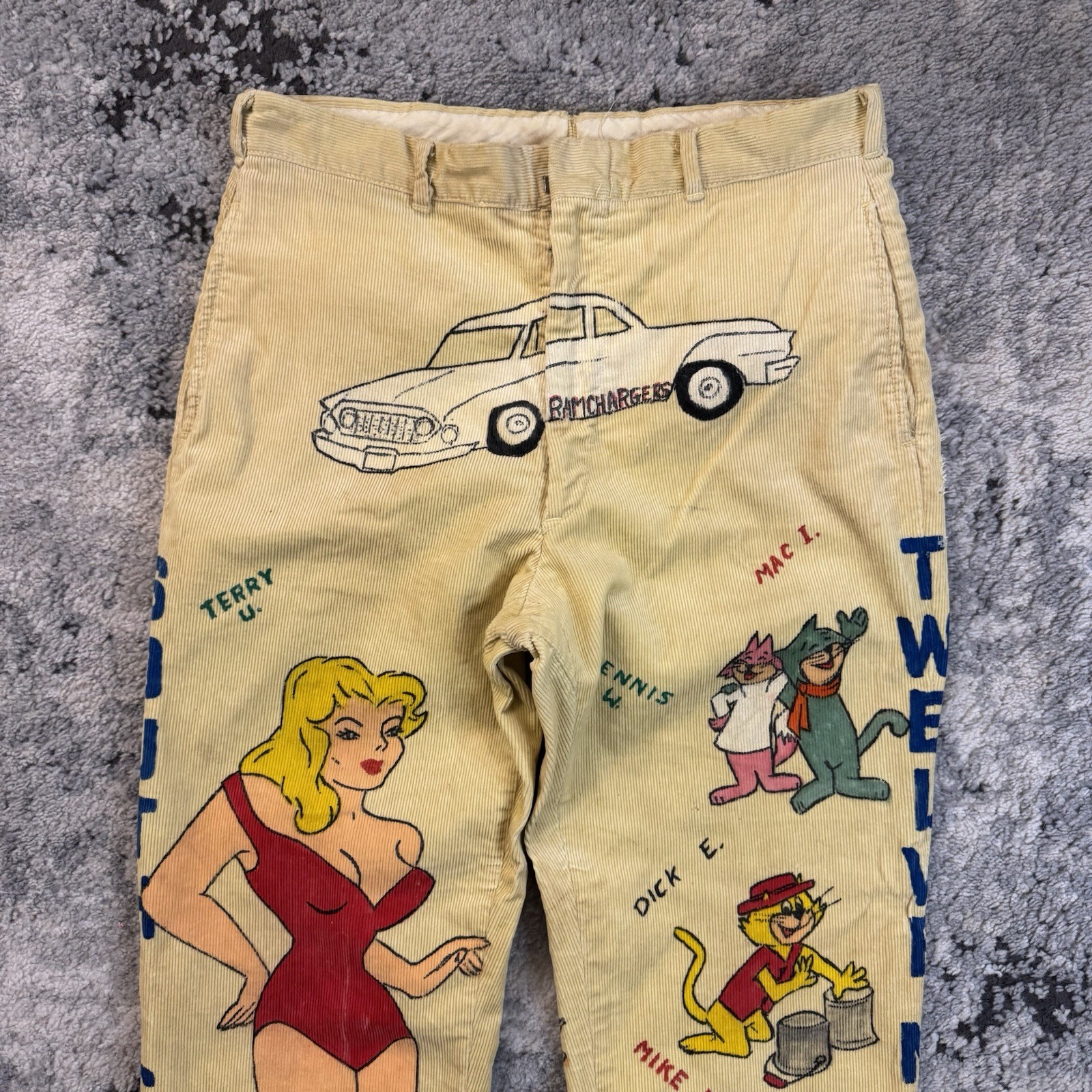 Vintage 60s Senior Cords Indiana South Caston 1963 Hand Painted Pants