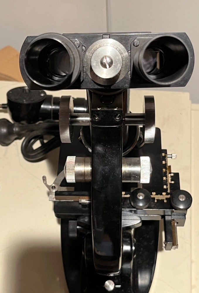 Vintage Graf Afsco 58-6523 Microscope with Light in Case