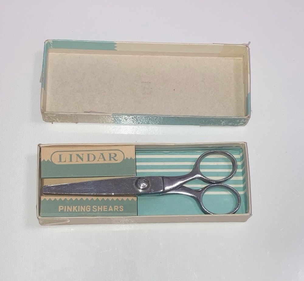 Lindar Pinking Shears Fully Chromed Well Cutting Scissors & Box Japan