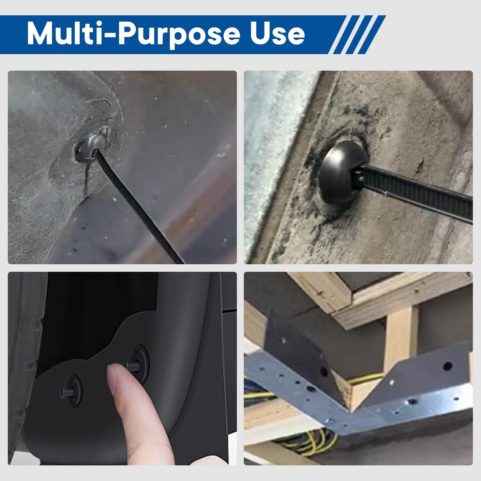 100Pcs Automotive Nylon Cable Tie Fastener Kit – Universal Car Zip Tie Buckle C