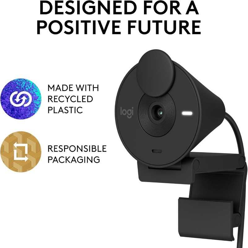 301 Full HD Webcam with Privacy Shutter, Noise Reduction Microphone，USB-C