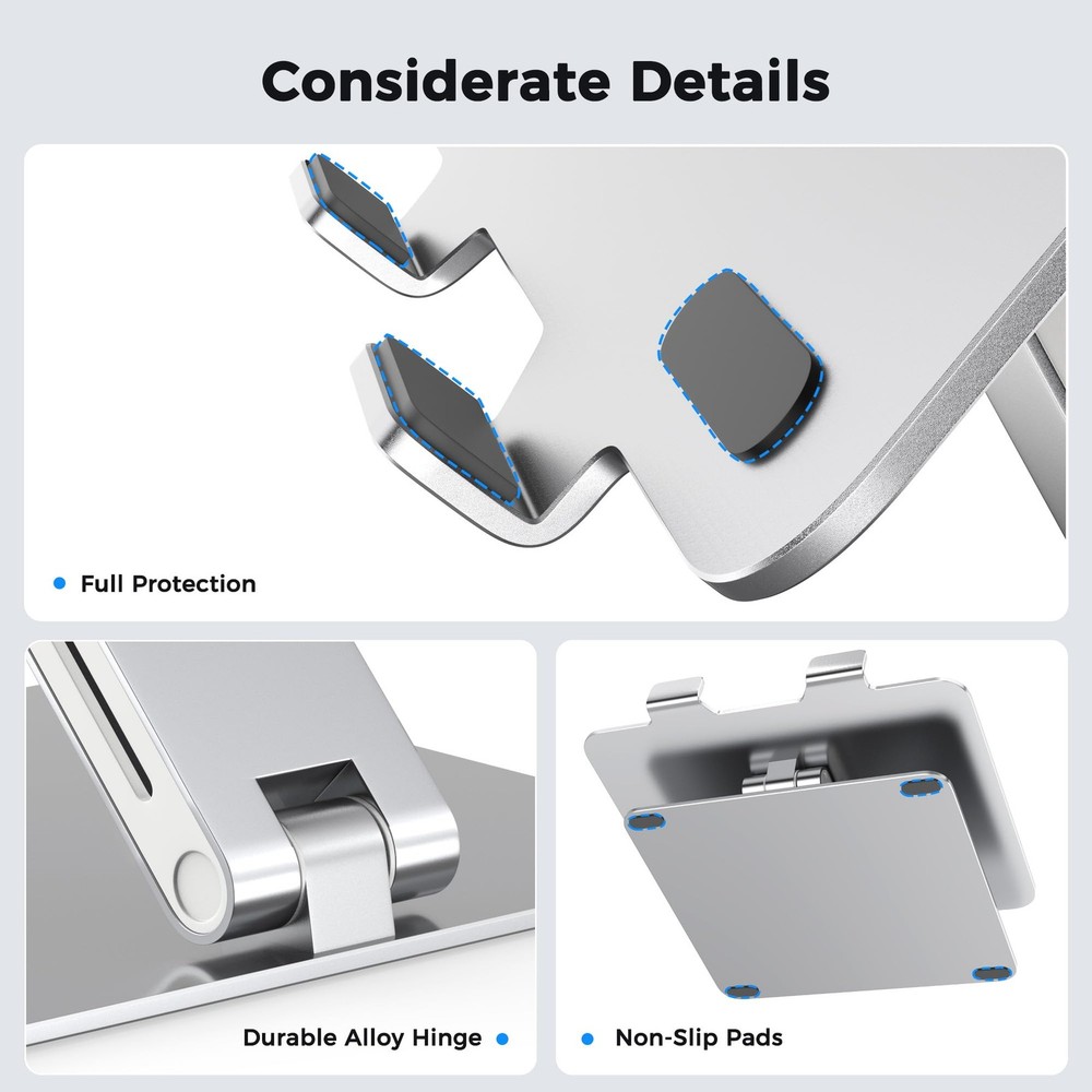 AboveTEK Laptop Stand, Adjustable Portable Computer Riser, Ergonomic Aluminum
