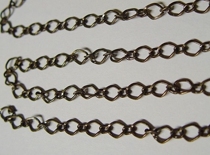5 Ft Antique Brass 5x8mm Diamond Link Chain Long + Short Style 5 Feet SteamPunk