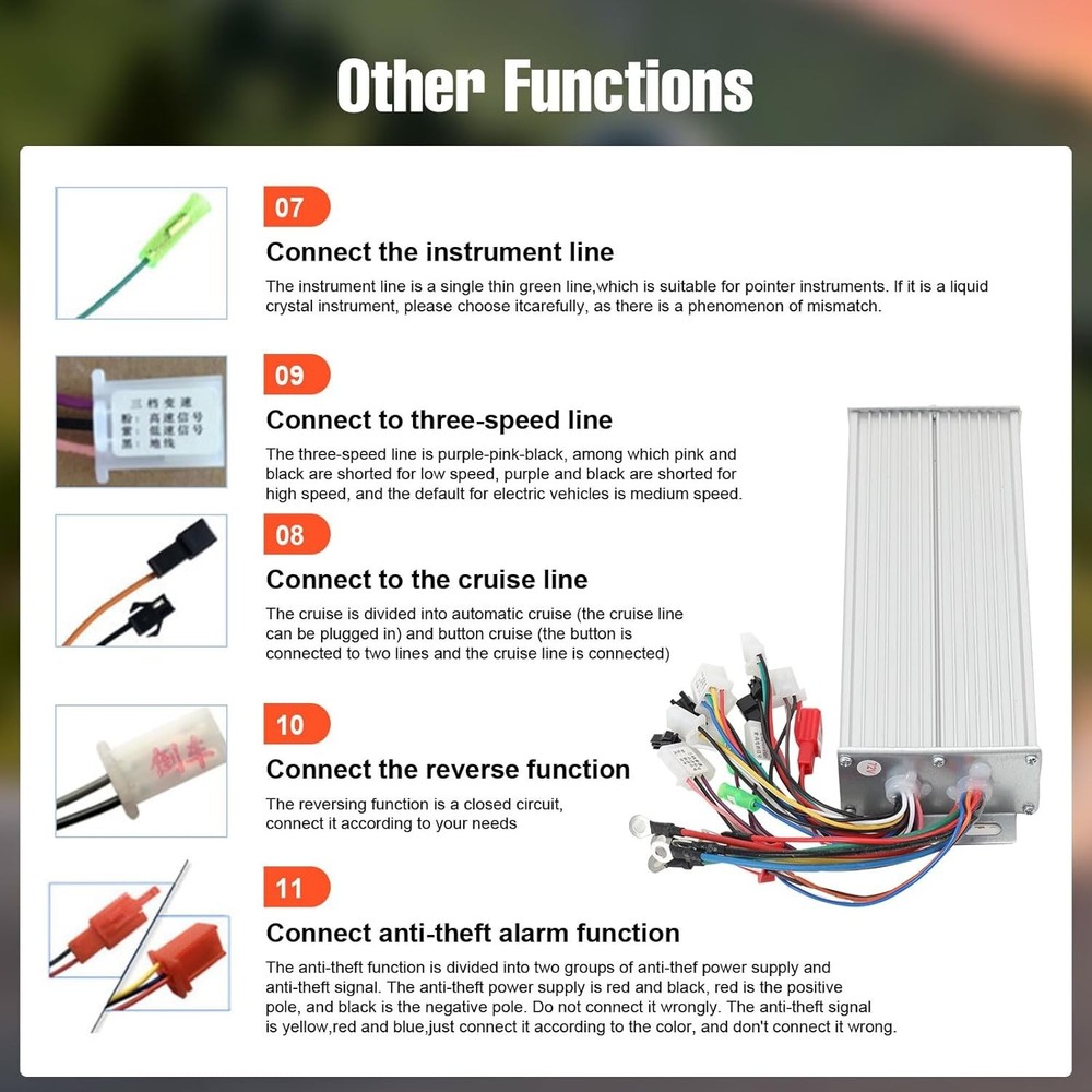 48V/72V 2000W Brushless Motor Speed Controller for E-Bike & Scooter Performance