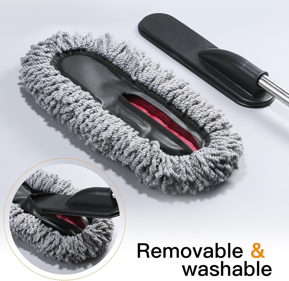 Large Microfiber Car Duster Kit - Extendable Handle for Interior & Exterior Use