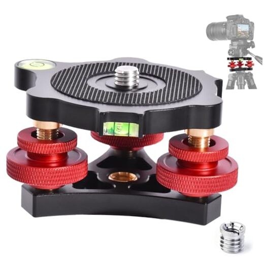 Tripod Leveling Base,Camera Head Leveler,3/8”Thread,+/-5°Precise Angle