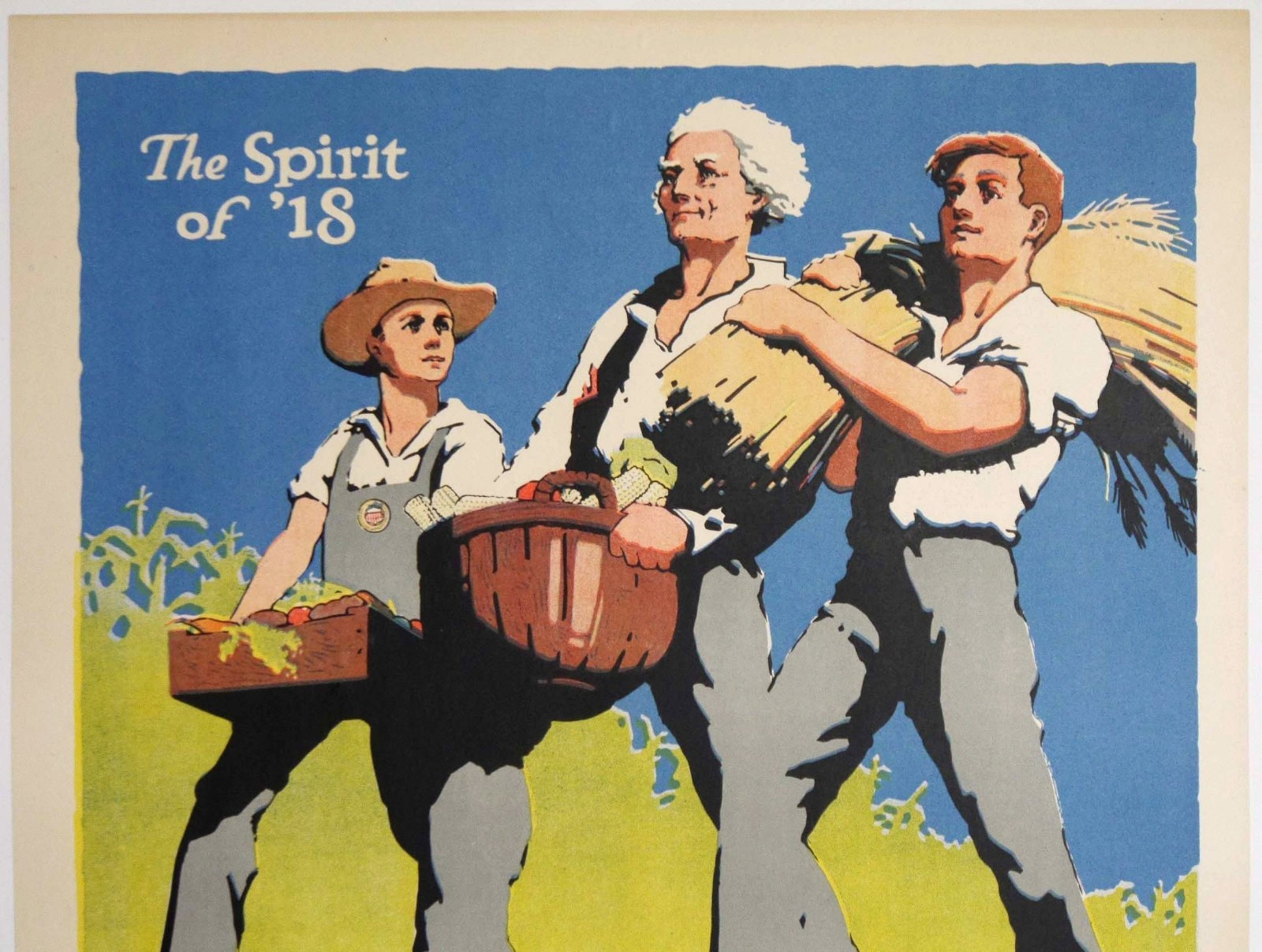 Vintage 1918 FOOD KEEP THE HOME GARDEN GOING American 30x20 WWI Poster FREE SHIP