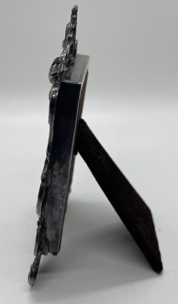 Vintage GORHAM ESP ROCOCO ROSE Cottage-Core Small Picture Frame w/ Glass 2” x 3”