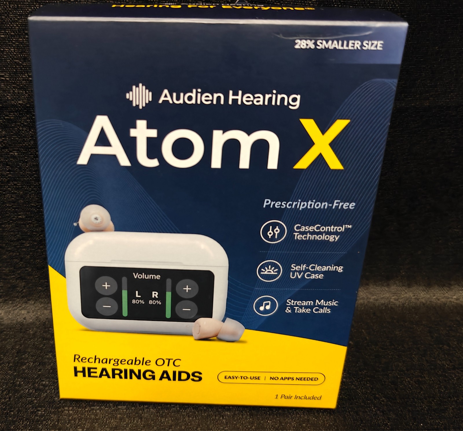 Audien Hearing ATOM X - Rechargeable OTC Hearing Aids NEWEST MODEL (NEW SEALED)
