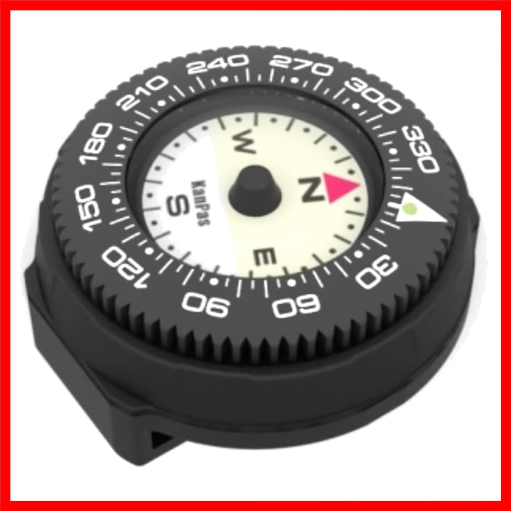 Mini Button Map Compass with Turnable Bezel for Watchband Every Day Carry