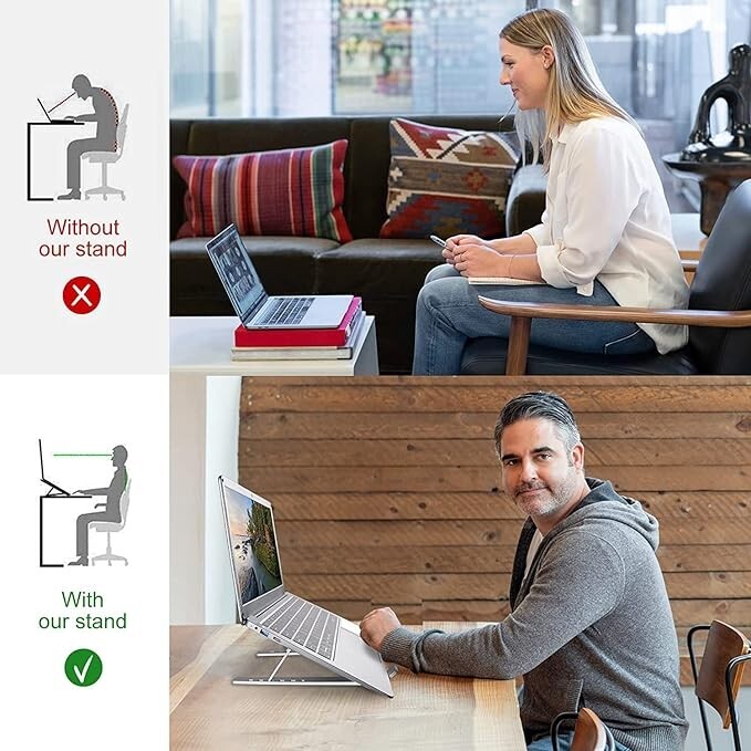 Laptop Stand, Computer Stand, Adjustable Laptop Riser, Foldable Ergonomic Laptop