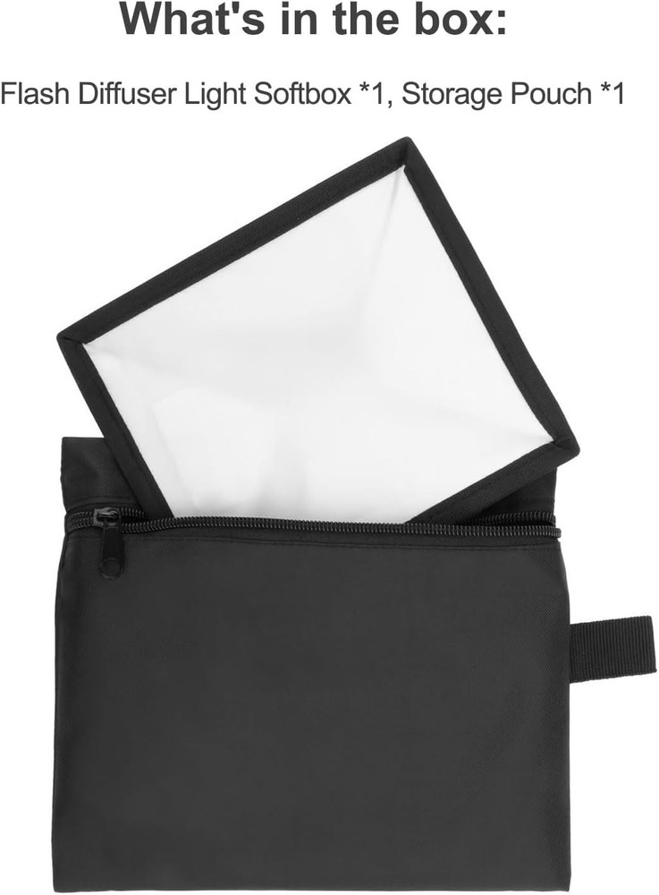 6"x7" Collapsible Mini Softbox – Universal Flash Diffuser with Storage Pouch