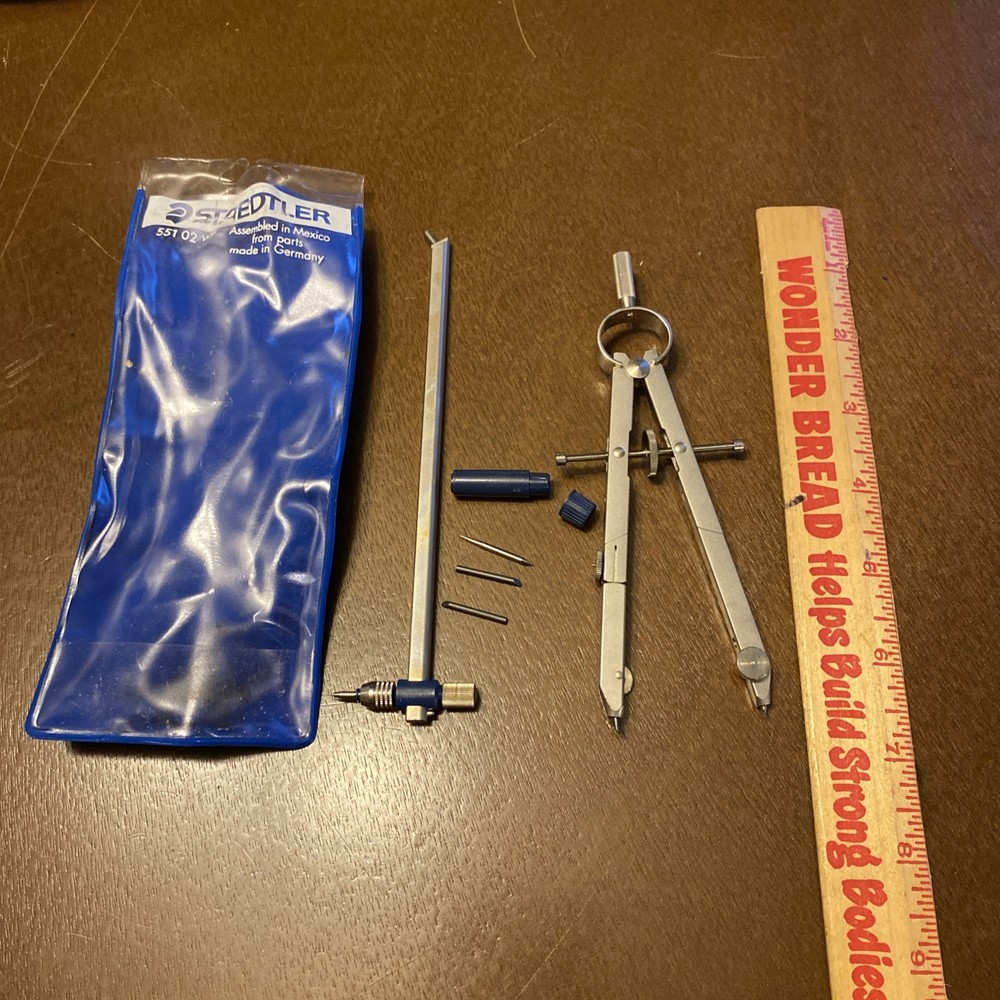 Staedtler Mars Masterbow 551 02 WP  Germany Drafting Set w/Extra Lead & Pouch