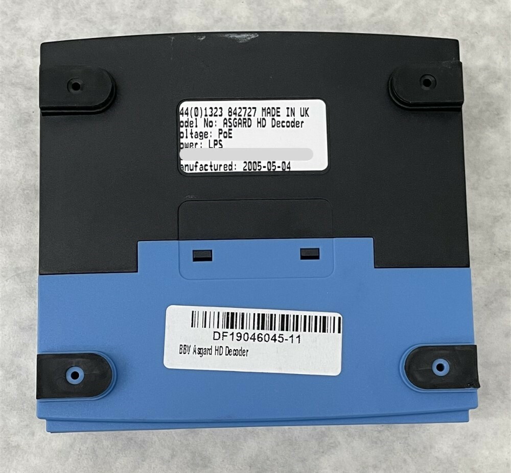 BBV ASGARD HD Decoder - IP Decoder Voltage PoE, Power LPS