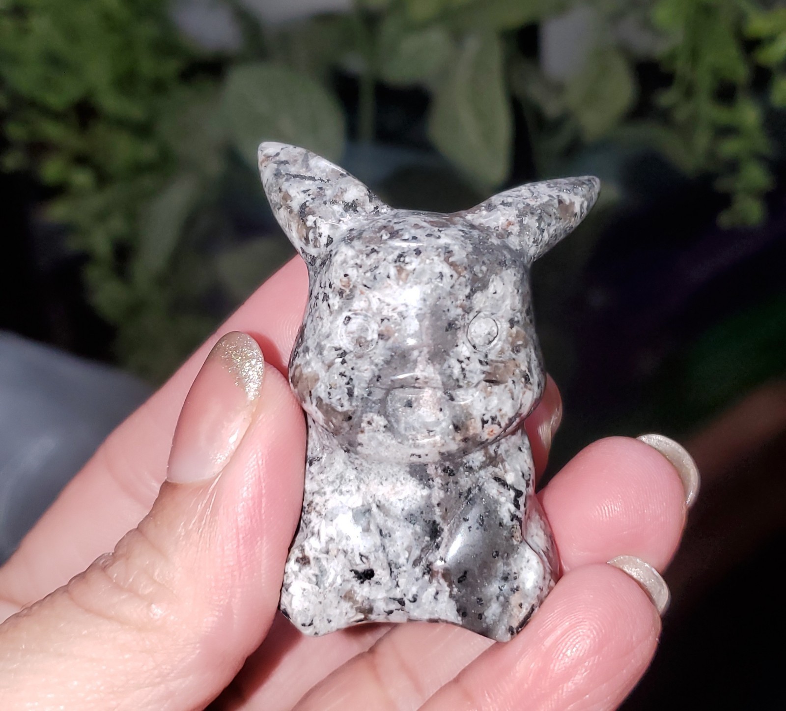 Natural Polished Yooperlite Pikachu Carving 66g