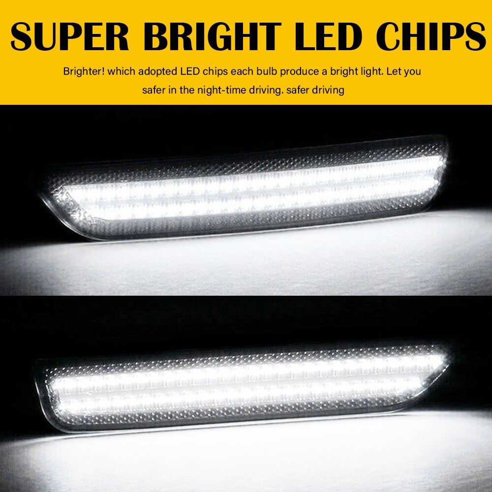 For 2010-2014 Ford Mustang Smoked Lens Front & Rear LED Side Marker Lights 4PCS