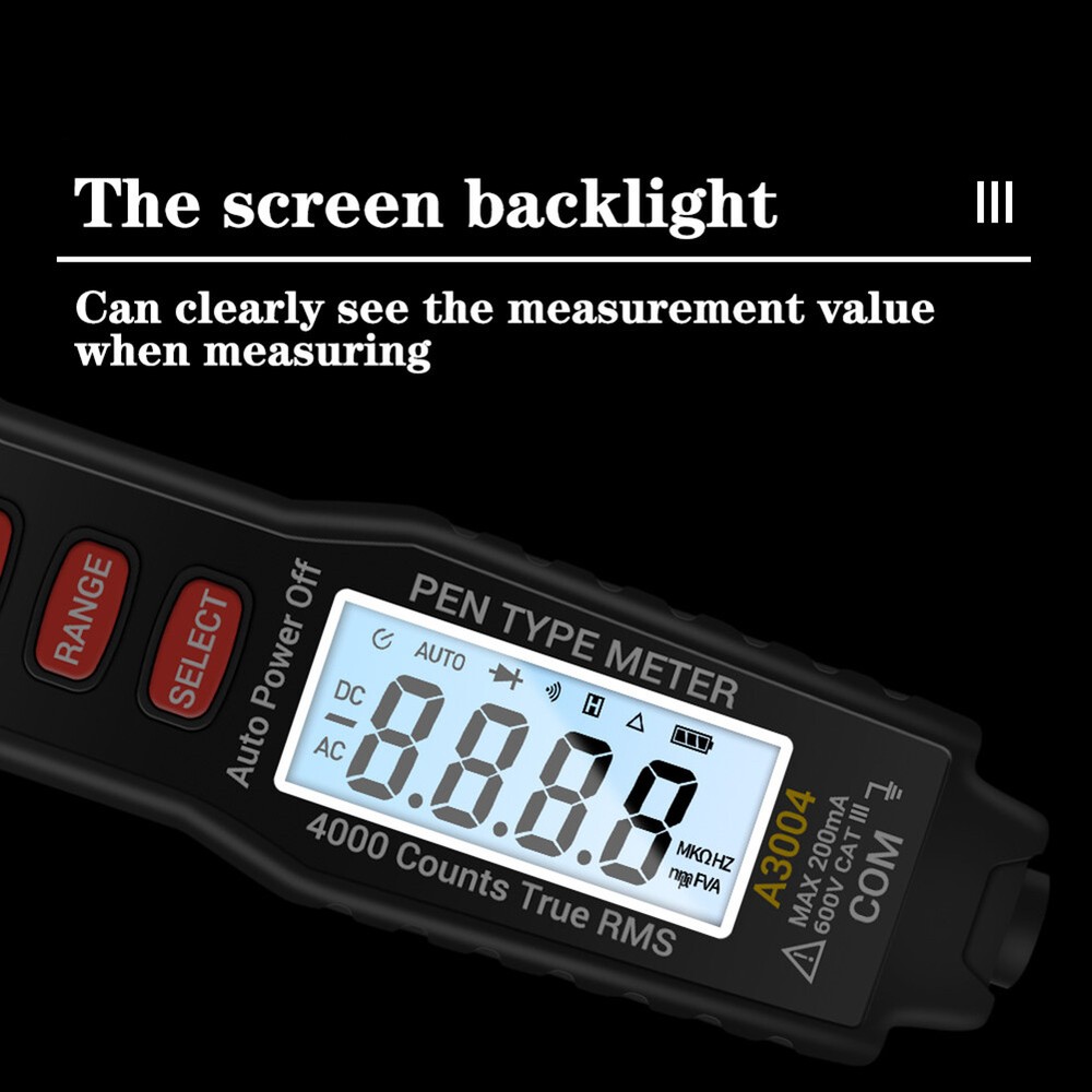 ANENG A3004 Pen Type Digital Multimeter AC DC Ammeter Voltmeter with Backlit LCD