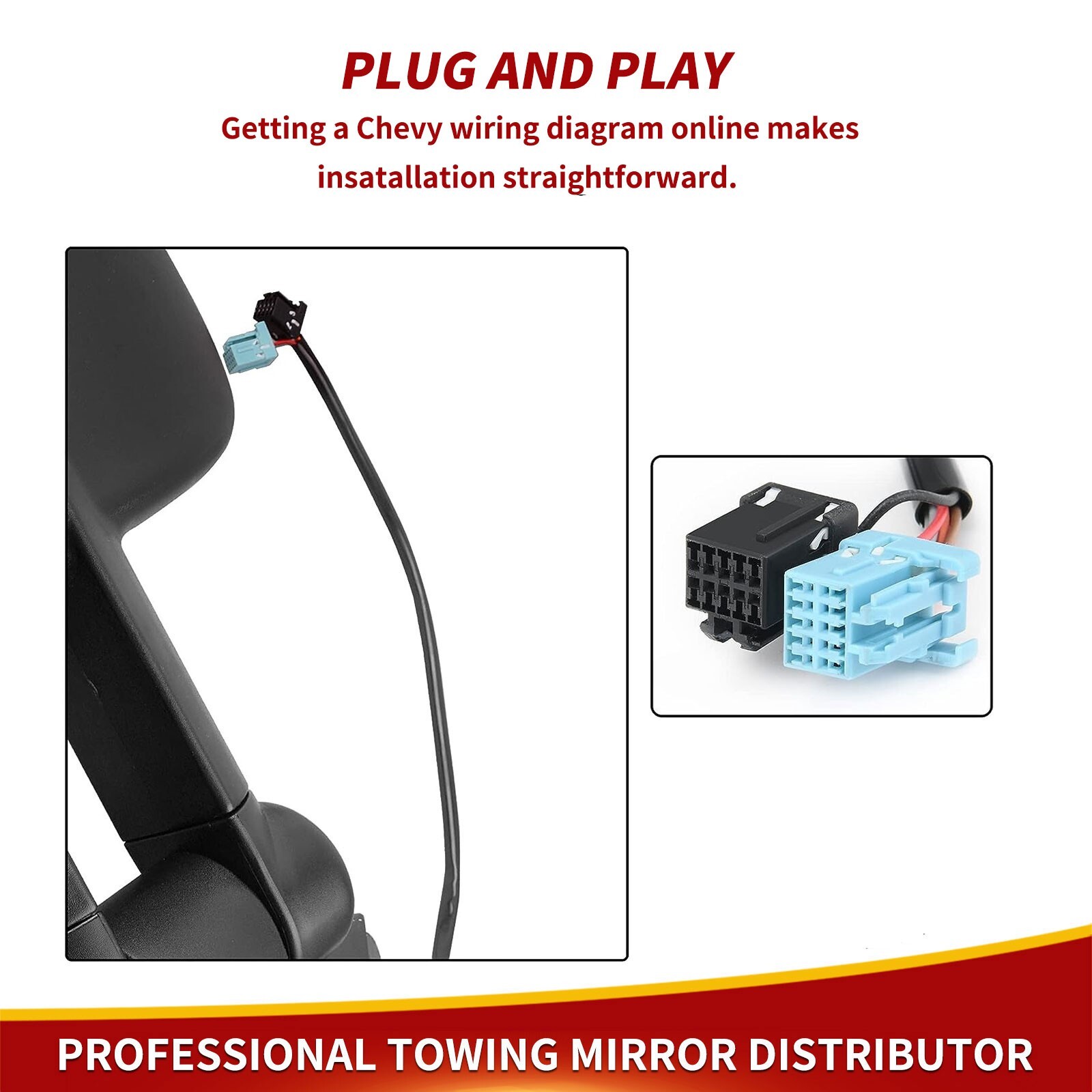 Power Heated Tow Mirrors for 2003-2006 Chevy Silverado Sierra 1500 2500HD 3500HD