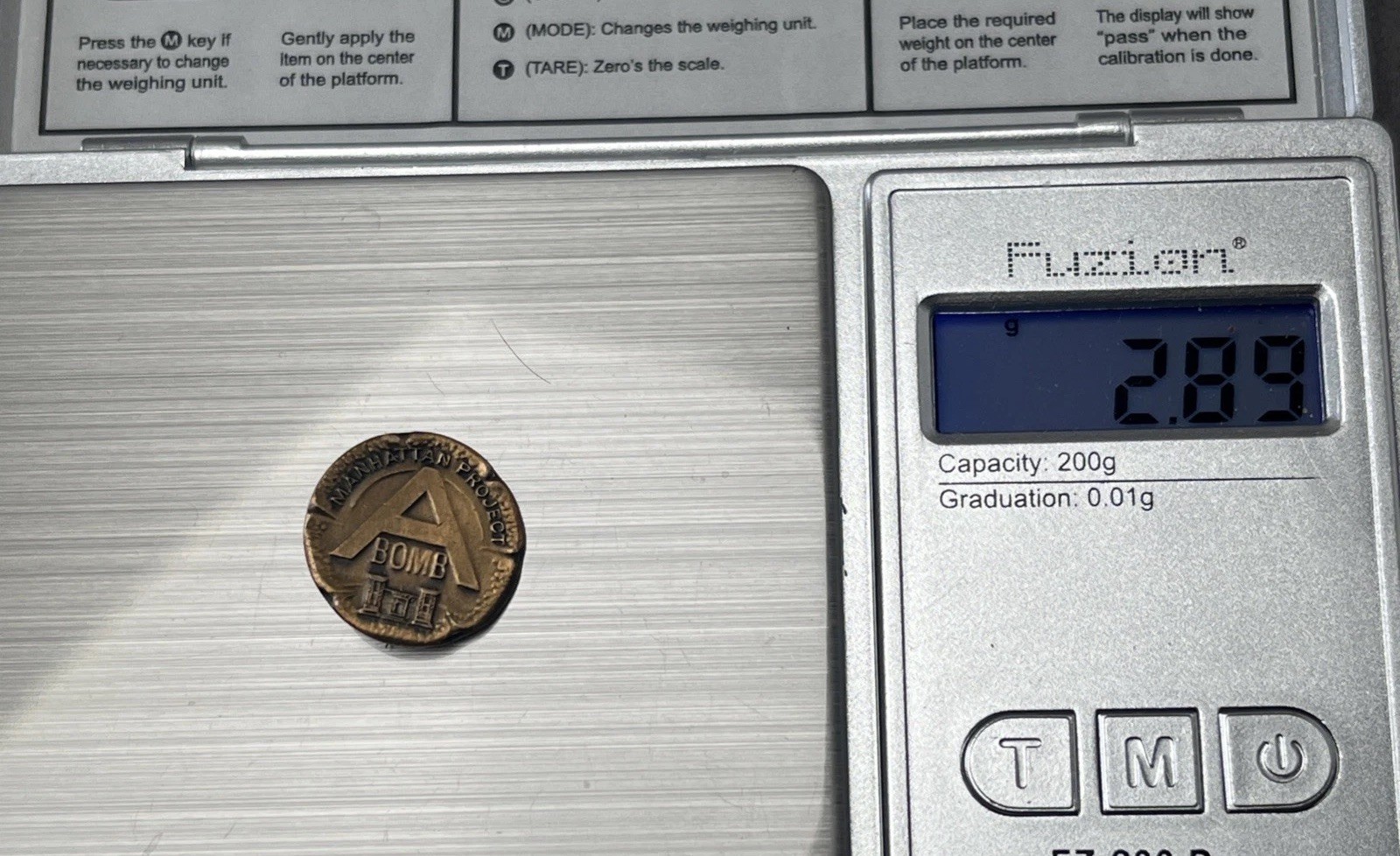 MANHATTAN PROJECT ATOMIC "A" BOMB Workers Lapel Pin Award Bronze WW2 1945