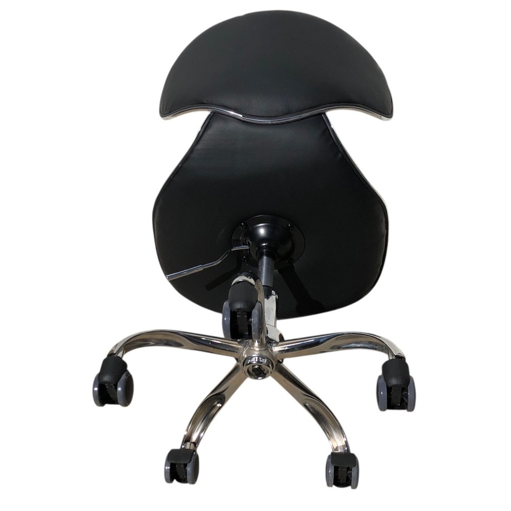 Adjustable Low Height Salon Technician Stool w/ Back Support Rolling Chair
