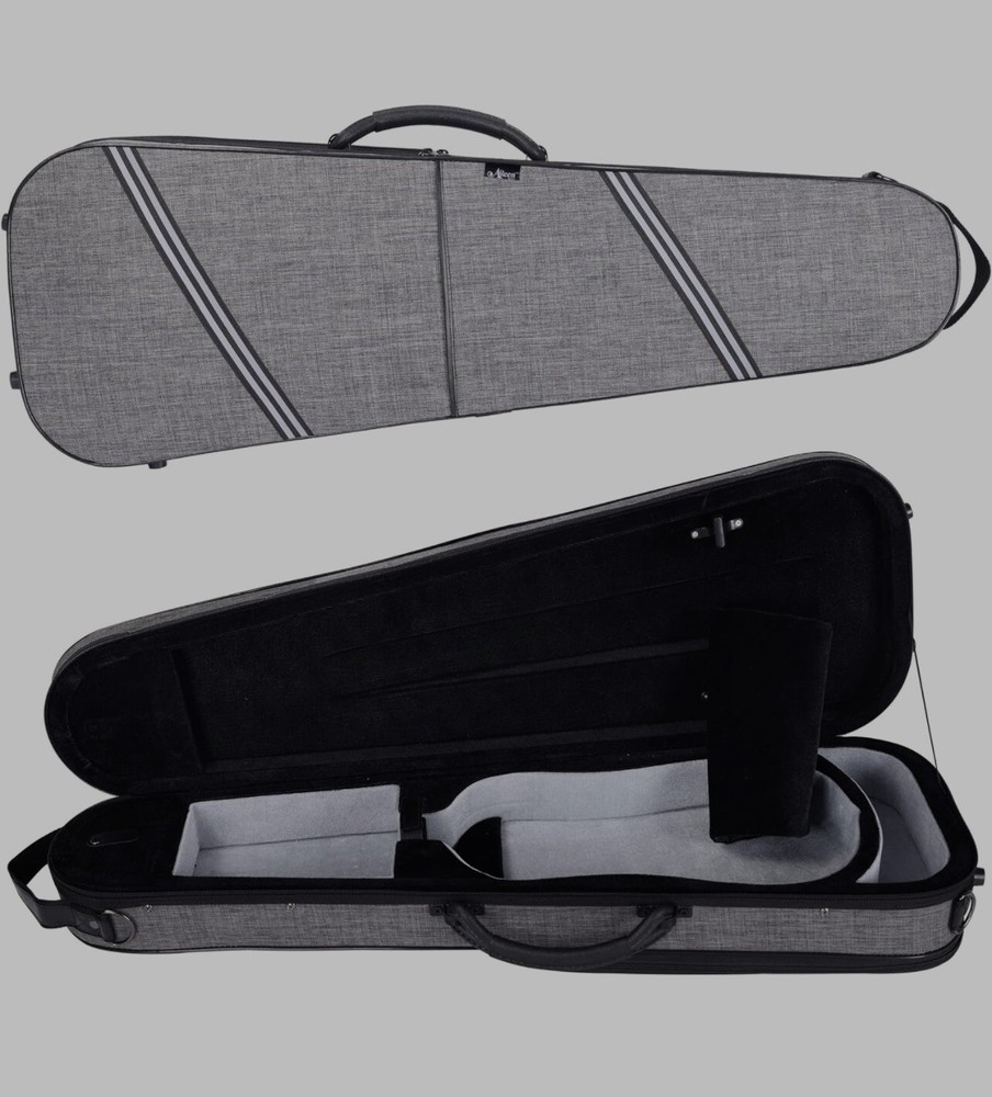 CSV502 Basic Professional 4/4 Full Size Violin Case Triangular Hard Shell Gray