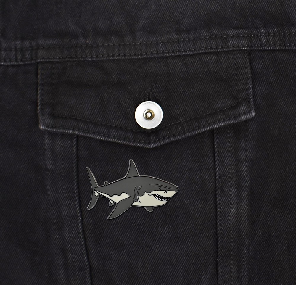 Great White Shark Enamel Pin