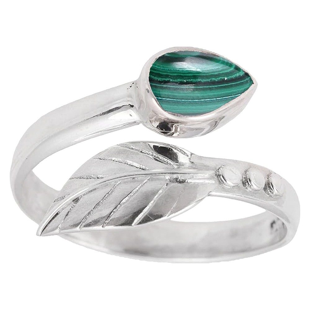 Leaf Ring Adjustable 925 Sterling Silver Handmade Boho Ring | Pear Shape Jewelry