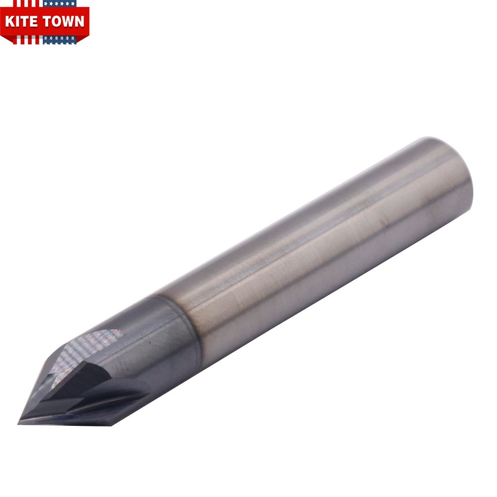 3/8" 4 Flute 60 Degree Solid Carbide Chamfer Mill - Single End - AlTiN Coated