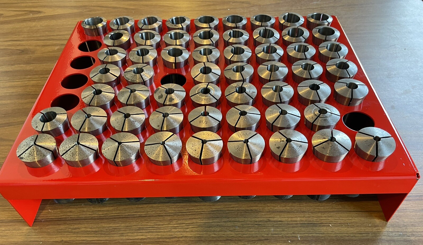 Made in USA Large 63 Collet Rack Tray 5C BenchTop Drawer Steel Metal 1/8”-1”