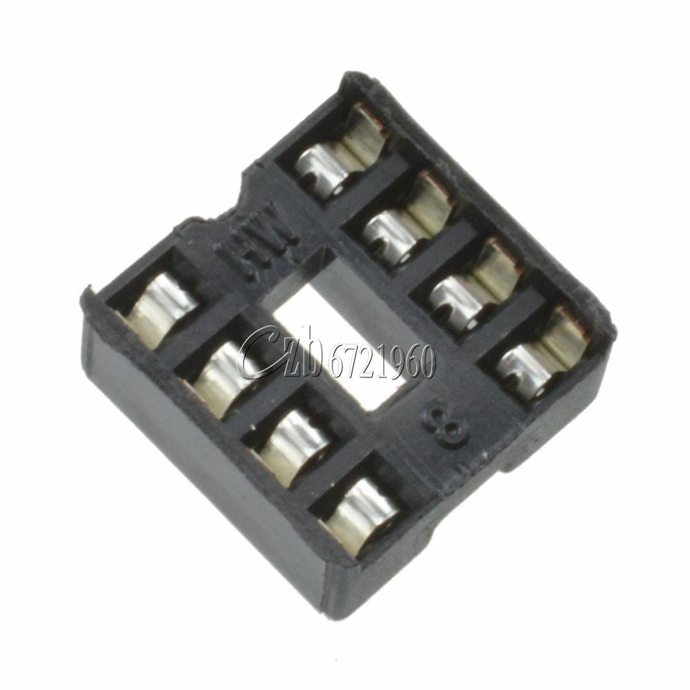 100PCS 8-Pins 8pin DIP Pitch IC Sockets Adaptor Solder Type Socket