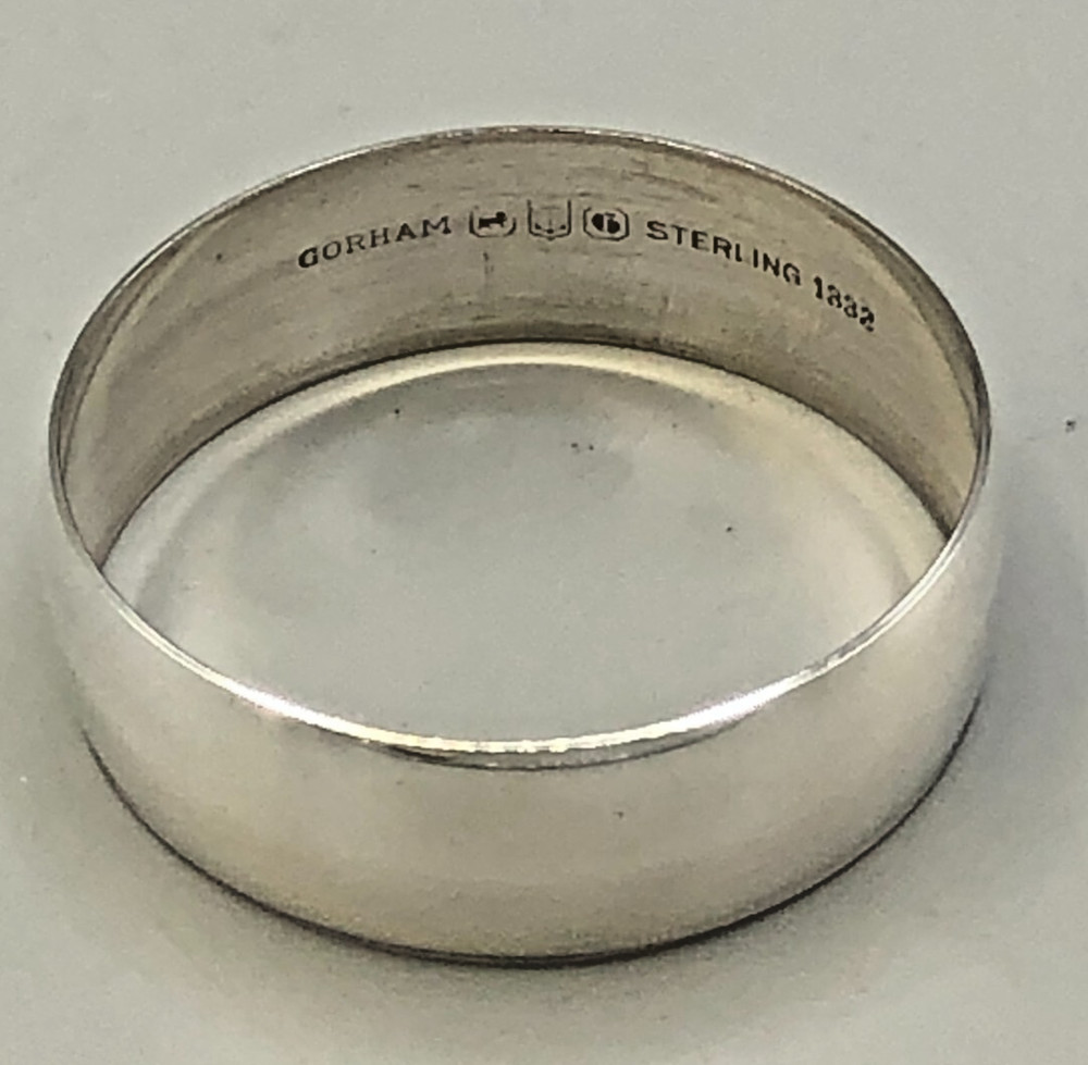 Gorham #1332 Sterling Silver Round Napkin Ring 1/2" wide