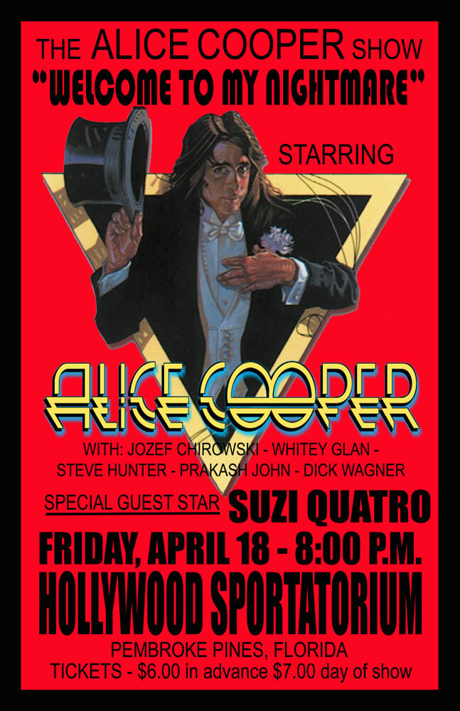 ALICE COOPER REPLICA 1975 CONCERT POSTER
