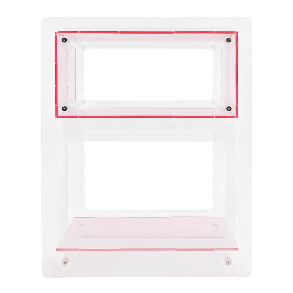 Modern Acrylic Side Table Free Standing Nightstand Pink Rectangle Storage Shelf