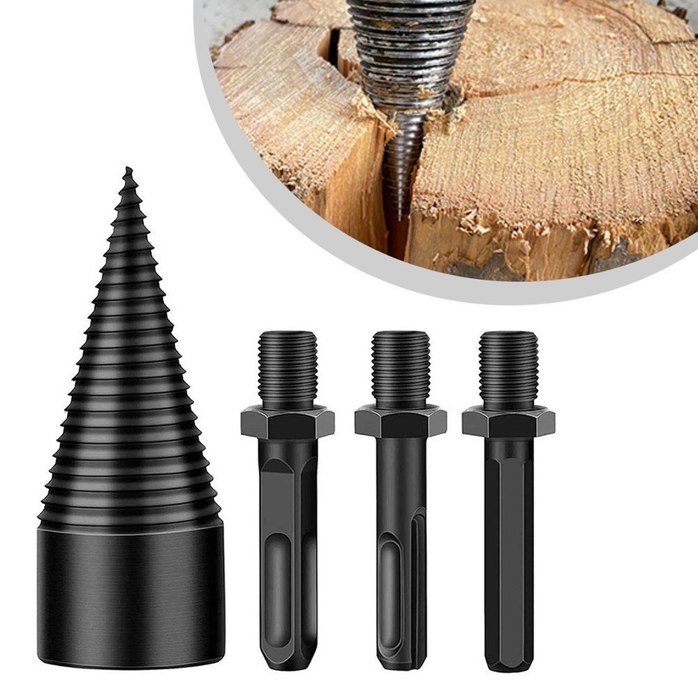 4pcs Firewood Log Splitter Drill Bits Screw Cone Driver for Power Drills