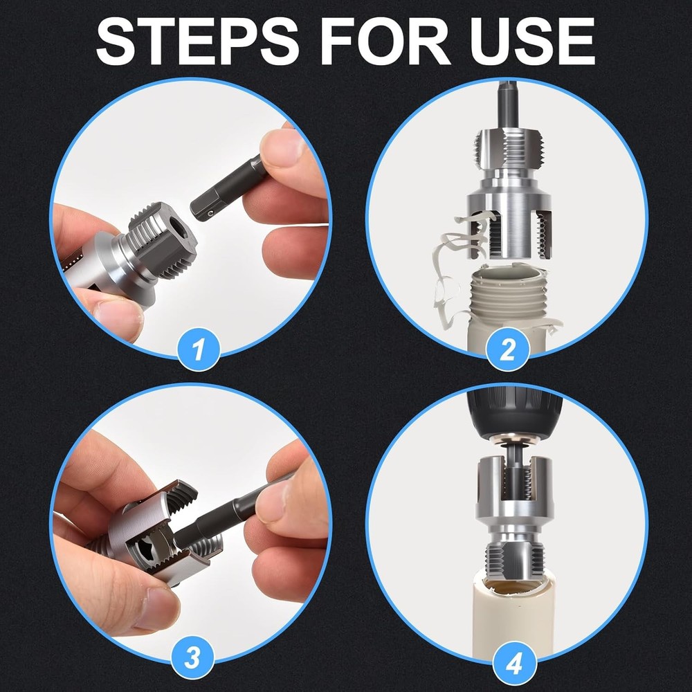 3PCS PVC Pipe Threader Kit - Dual-Function Internal & External Pipe Threading To