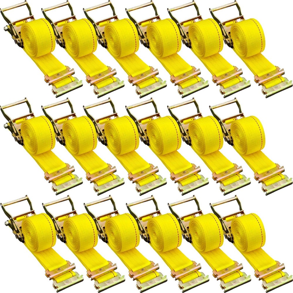 4400lb 2x15ft Polyester E Track Ratchet Strap 18PCS with Spring Fitting