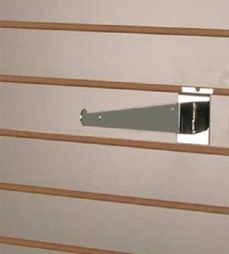 Lot of 28 Slatwall 8" Knife Shelf Brackets Chrome Lip Shelving Display Bracket