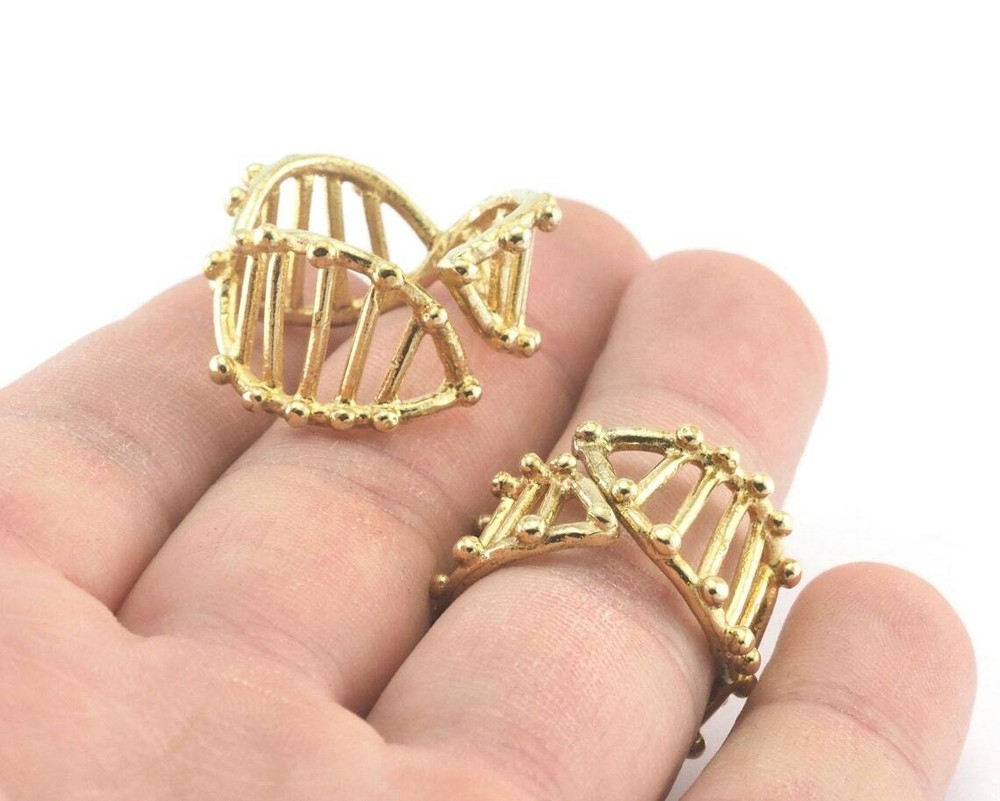 DNA Wrap Ring Adjustable Raw Brass (9-11US inner size) 4245