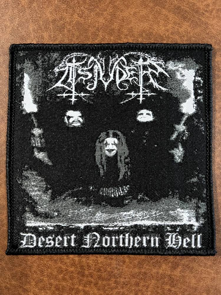 TSJUDER, DESERT NORTHERN HELL SEW ON BLACK BORDER WOVEN PATCH
