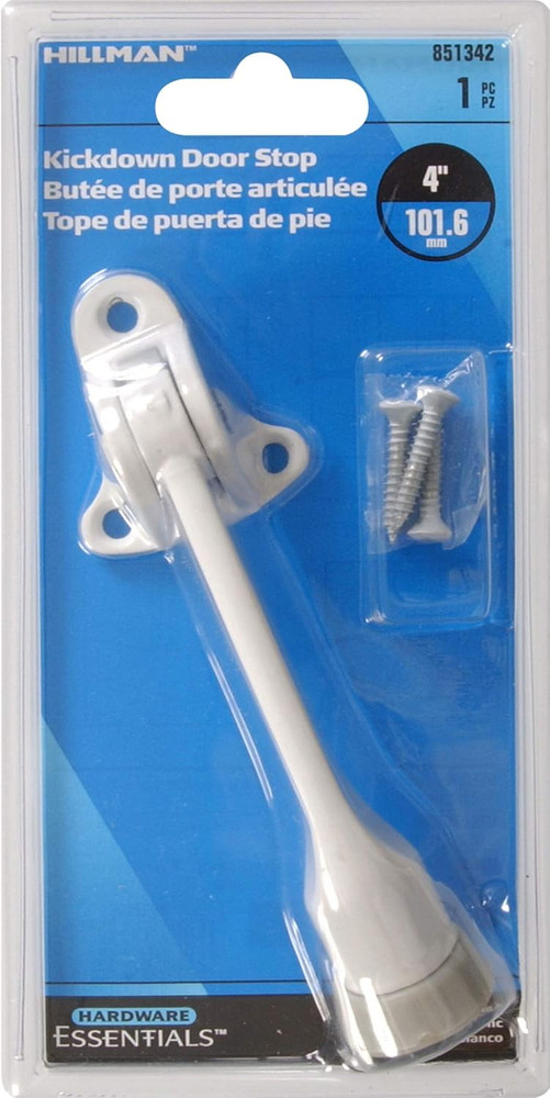 851342 4-Inch Kickdown Door Stop, White