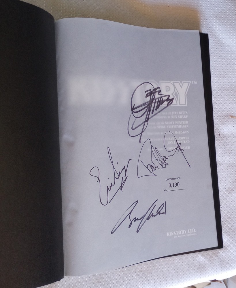 Signed Kiss Kisstory Book Paul Stanley Gene Simmons Bruce Eric Serial # First