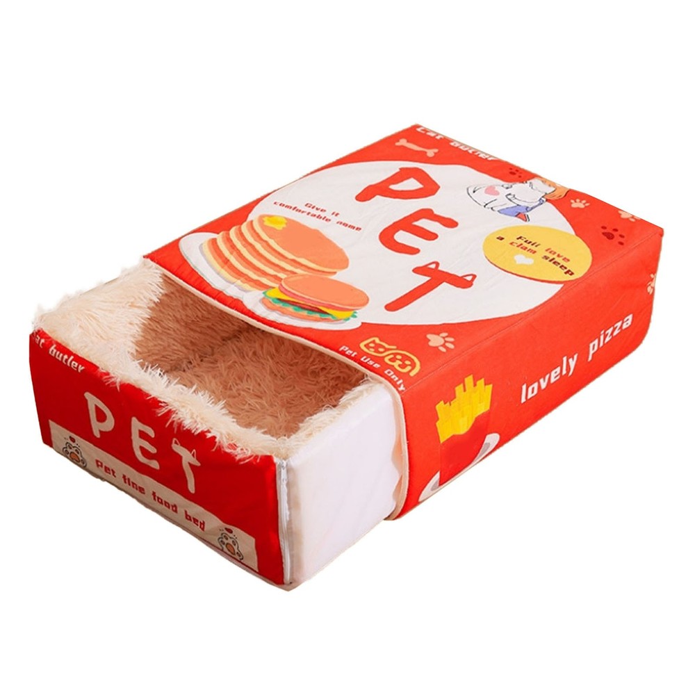 Snack Box Cat Bed Cartoon Rectangular Fully Enclosed Four Season Universal