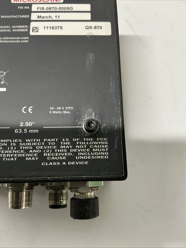 Microscan QX-870 Fixed-Mount Scanner X-205