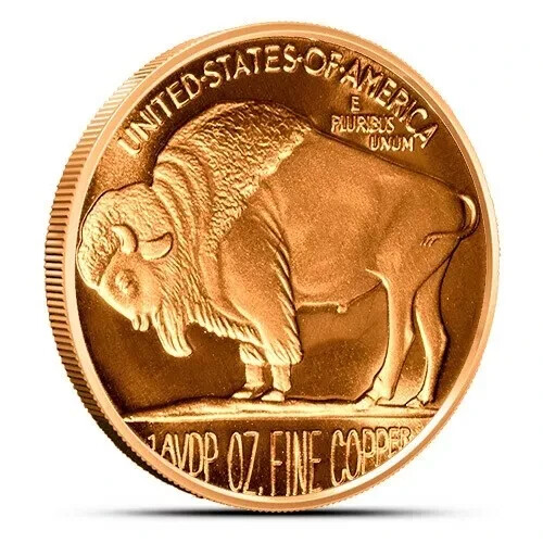 (100) BUFFALO - 1 OZ COPPER ROUND - BULLION - LOT